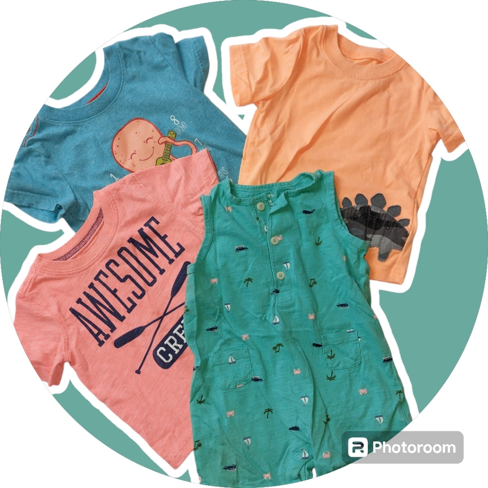 4 pc. 12M Boy's Summer Romper and Ts